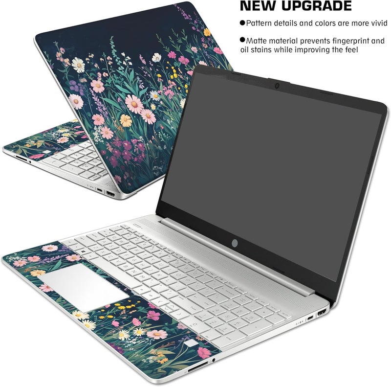 TracyArt Laptop Skin Decal HP 15.6" - Botanical, Laptop Cover Sticker, No Cutting Required, No Bubble, Waterproof, Scratch Resistant - Including Wide Screen and Wrist Pad - Image 3